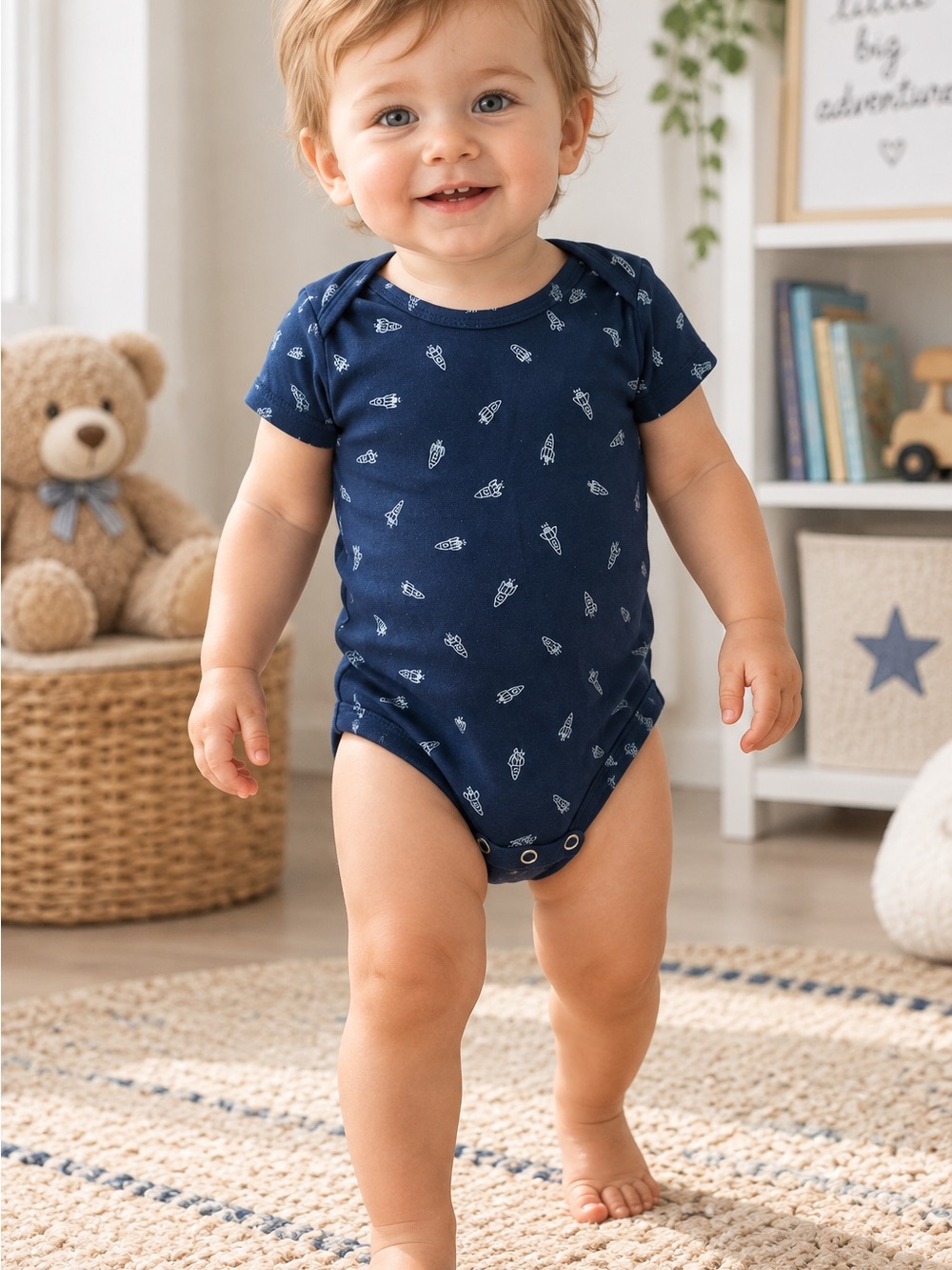 Carter's Navy Ice Cream Cone Print Short-Sleeve One-Piece